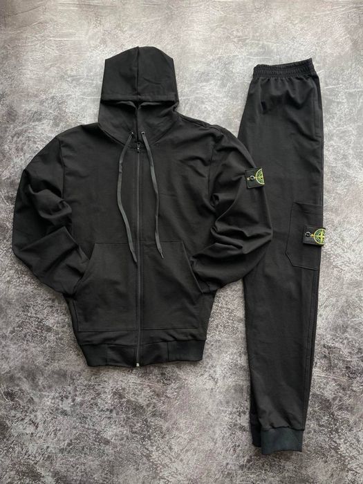 Костюм чоловічий на флісі зіп худі і штани Стоне