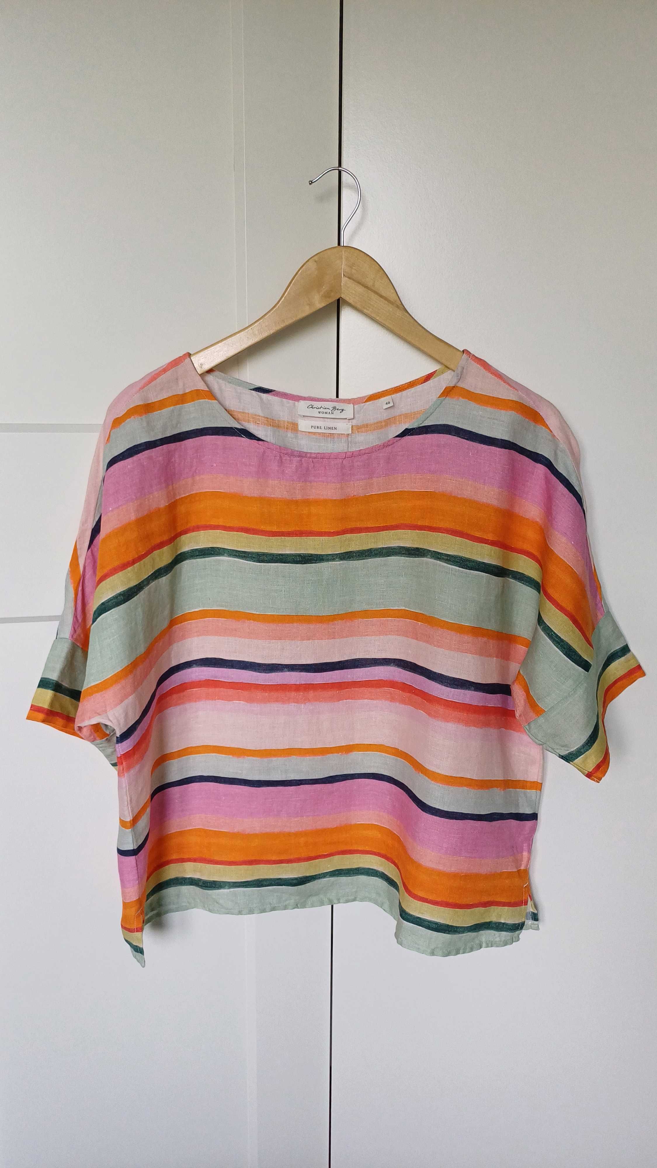 Lniany t-shirt/bluzka Christian Berg rozm. M/L oversize