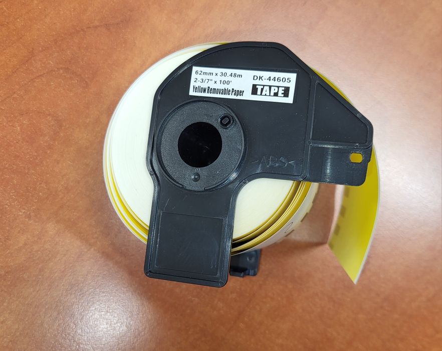 5 szt Taśma ŻÓŁTA DK-44605, 62 x 30,48 cm, BROTHER