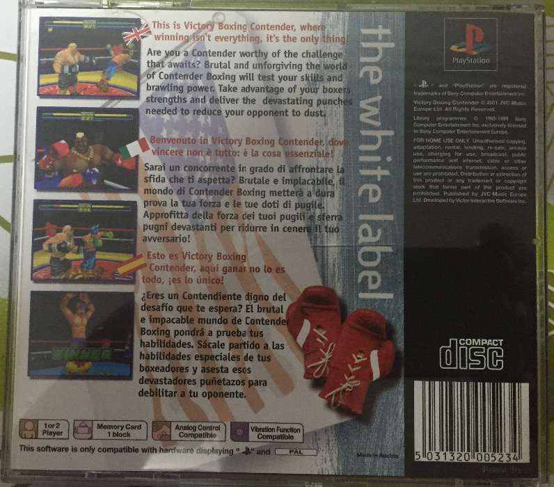 Jogo PSX - PS1 - Victory Boxing Contender