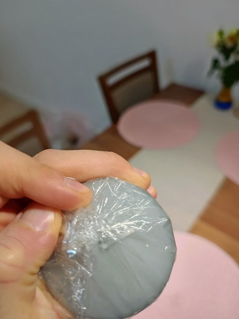Świeca duża stołowa Ikea szara