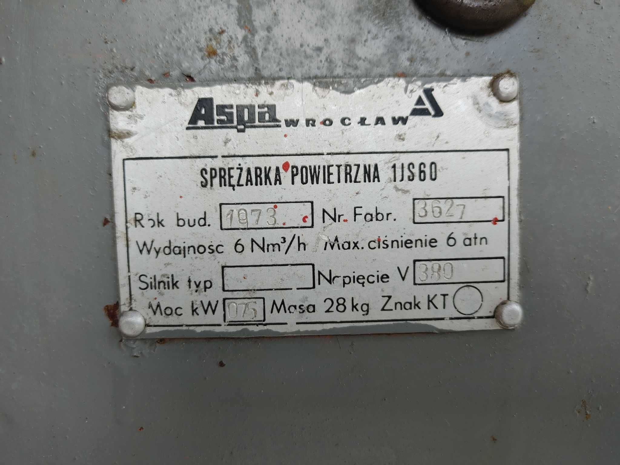 Kompresor sprężarka Aspa Wrocław 380V Zabytek 1973