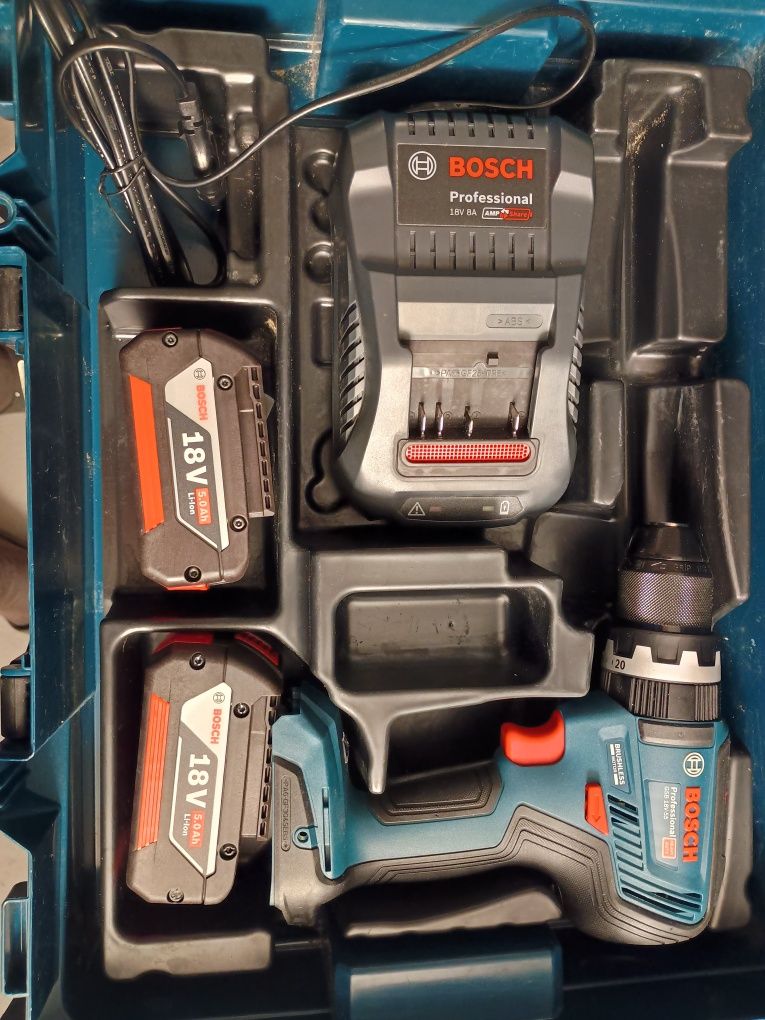 Wkrętarka Bosch GSB 18V-55 2x5ah Ładowarka walizka gwarancja