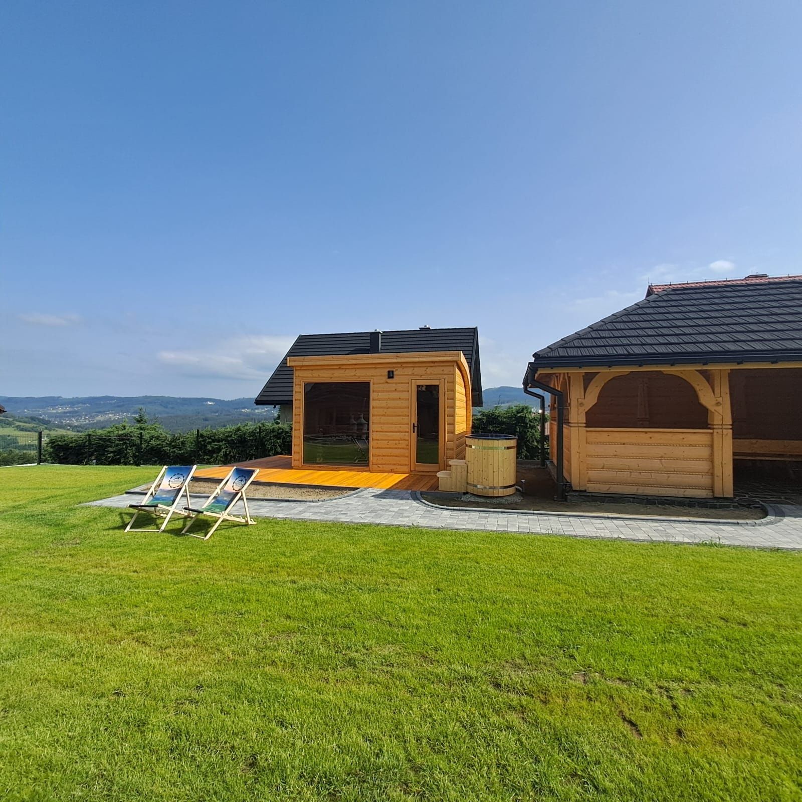 Domy z bala, domek z jacuzzi bania Beskidy Góry, święta, sauna,wakacje