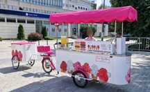 Rower gastronomiczny do sprzedaży lodów + PRZYCZEPA, elektryczny napęd