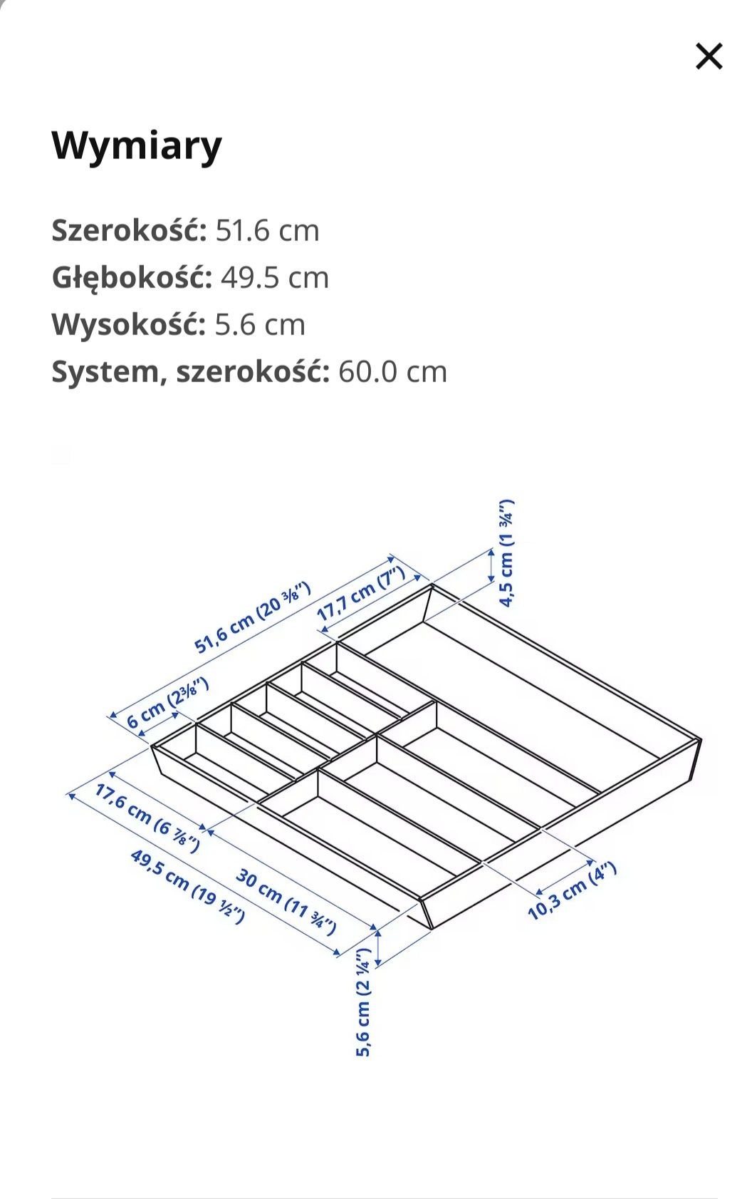 Drewniany Organizer IKEA na sztućce lub drobiazgi
