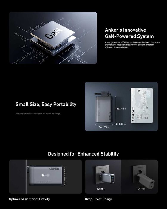 Зарядний пристрій ANKER Prime™ GaN Charger 2C+A 100W EU (A2688)