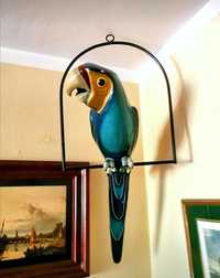 Papagaio grande dimensão, colorida artesanato Brasil