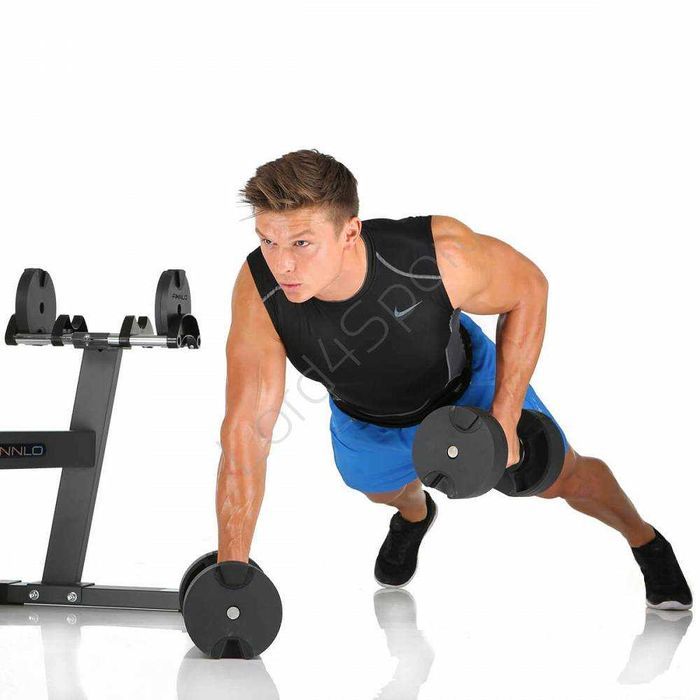 Zestaw hantli systemowych ze stojakiem FINNLO SMARTLOCK 2x20 kg