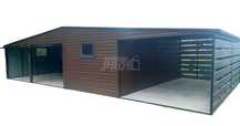Garaż Blaszany 10x6m + wiata 4x6m 2x Brama Uchylna Rynny GP363