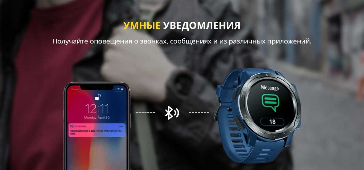 Міцний грозумний одинник Zeblaze VIBE 5 З пульсометром IOS і Android