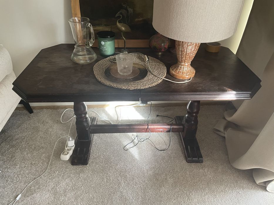 Ława drewniana stoł rozkladany regulowany brazowy drewniany