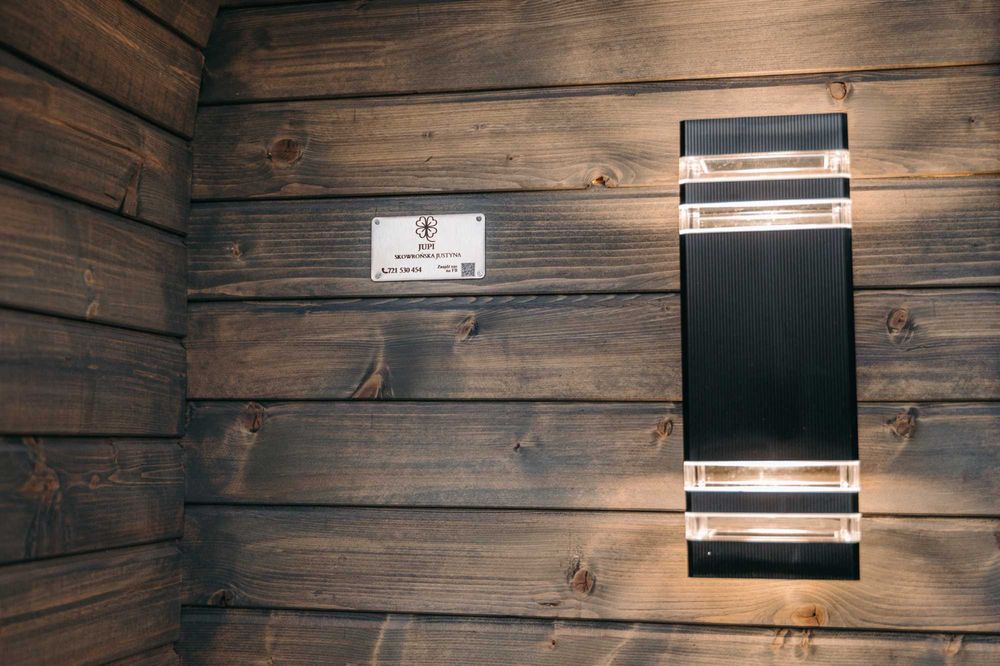 Sauna ogrodowa beczka QUADRO 180cm z piecem i oświetleniem