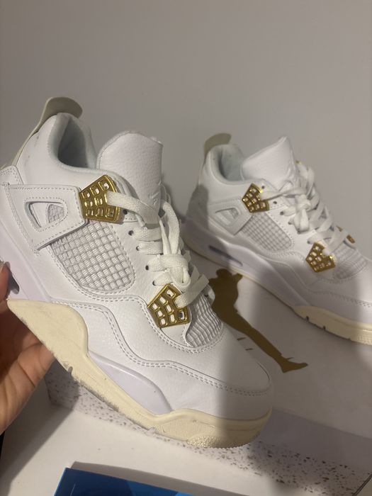 Nike air jordan 4 białe metallic gold white rose białe