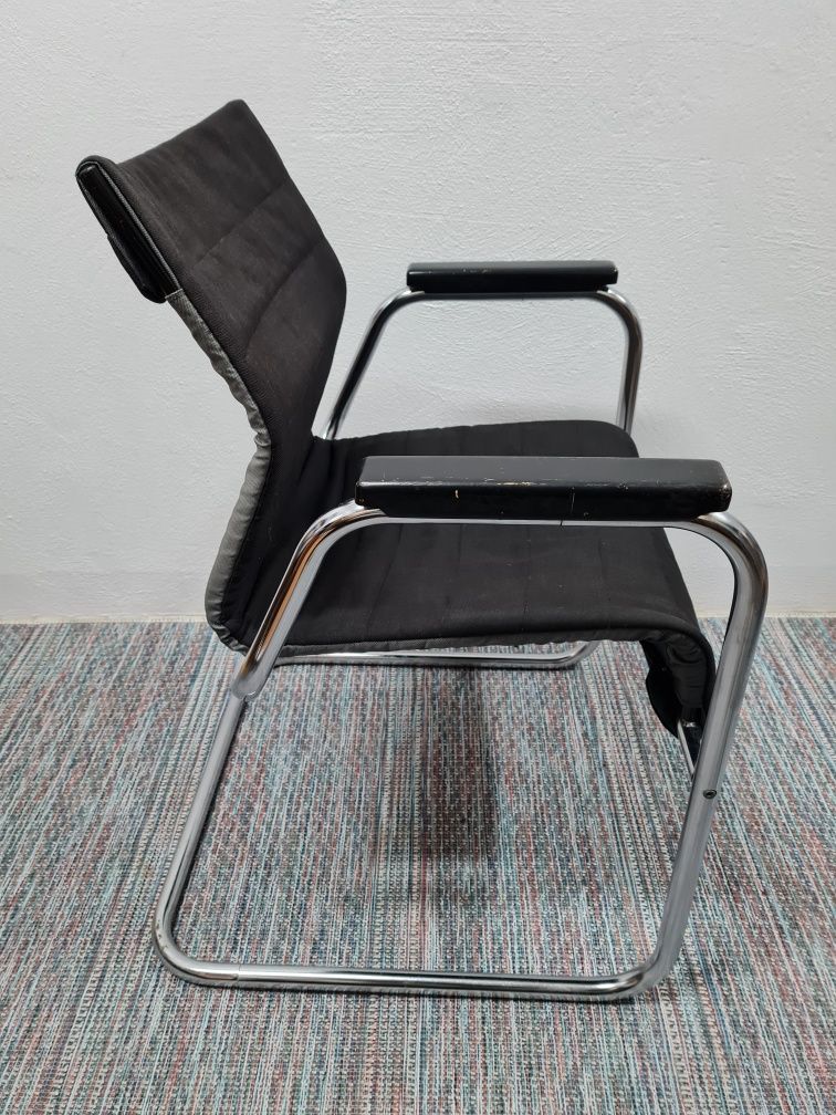 Krzesło chromowane,rurkowe  BAUHAUS,lata 70,Mid-Century modern