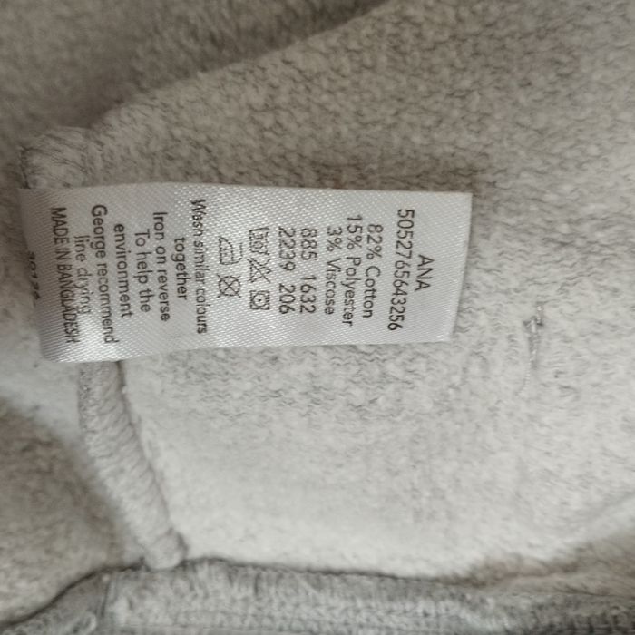 Szara bluza z kapturem George 116/122