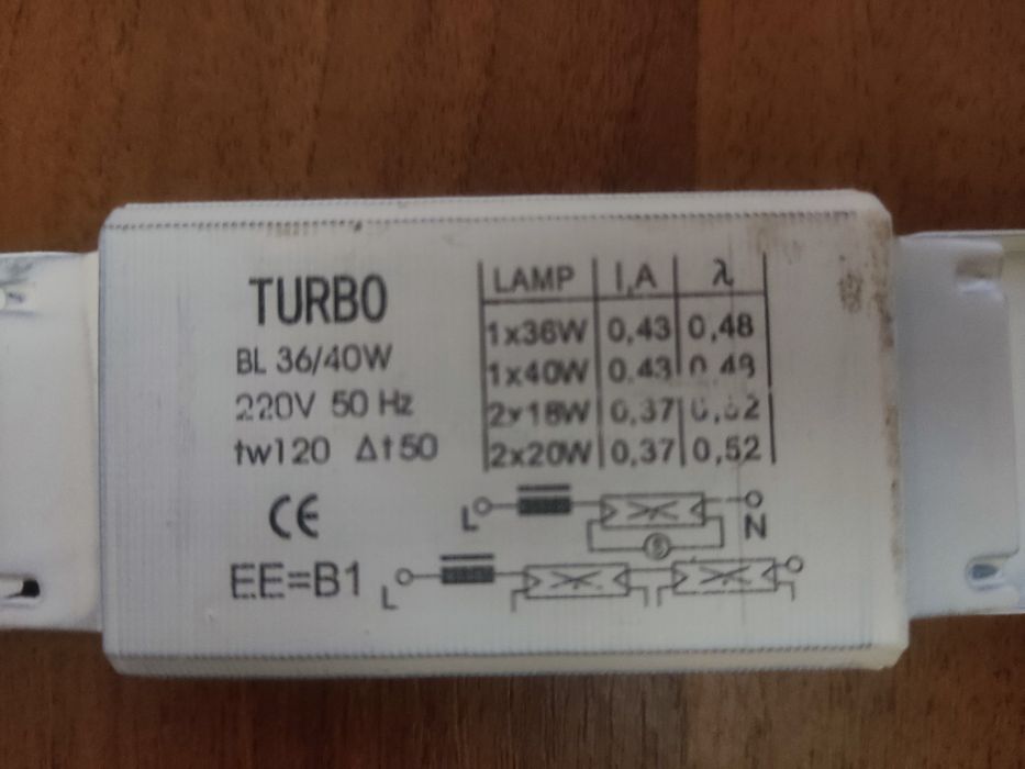 Дросель, баласт для люмінісцентних ламп 36/40W. Б/У робочі