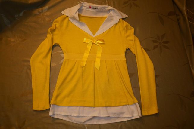 Elegancka bluzka tunika ciąża ciążowa żółta Miss You L XL 40 42 44