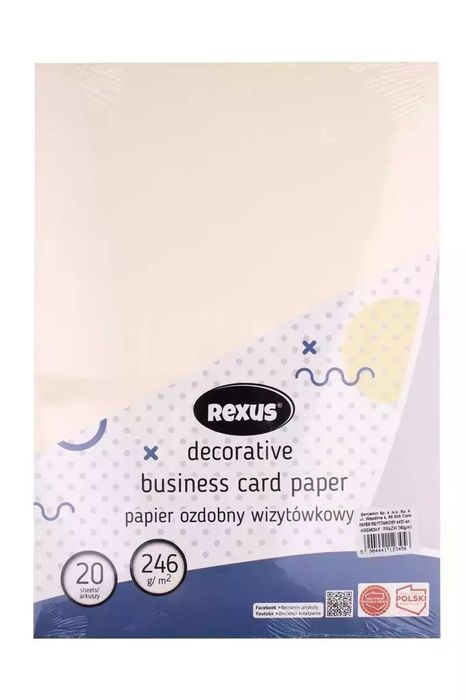 Papier wizytówkowy A4/20ark kremowy - prążki. Beniamin