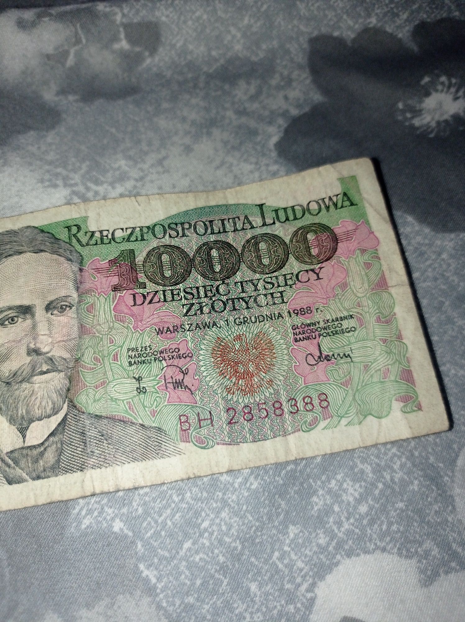 10000 złotych stary banknot 1 grudnia 1988 seria BH