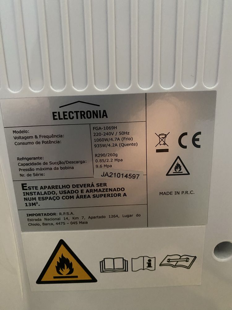 AC Portátil / Bomba de Calor (3 em 1) ELECTRONIA FGA-1069H