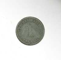 Stara moneta kolekcjonerska 1 Pfennig fenig 1887