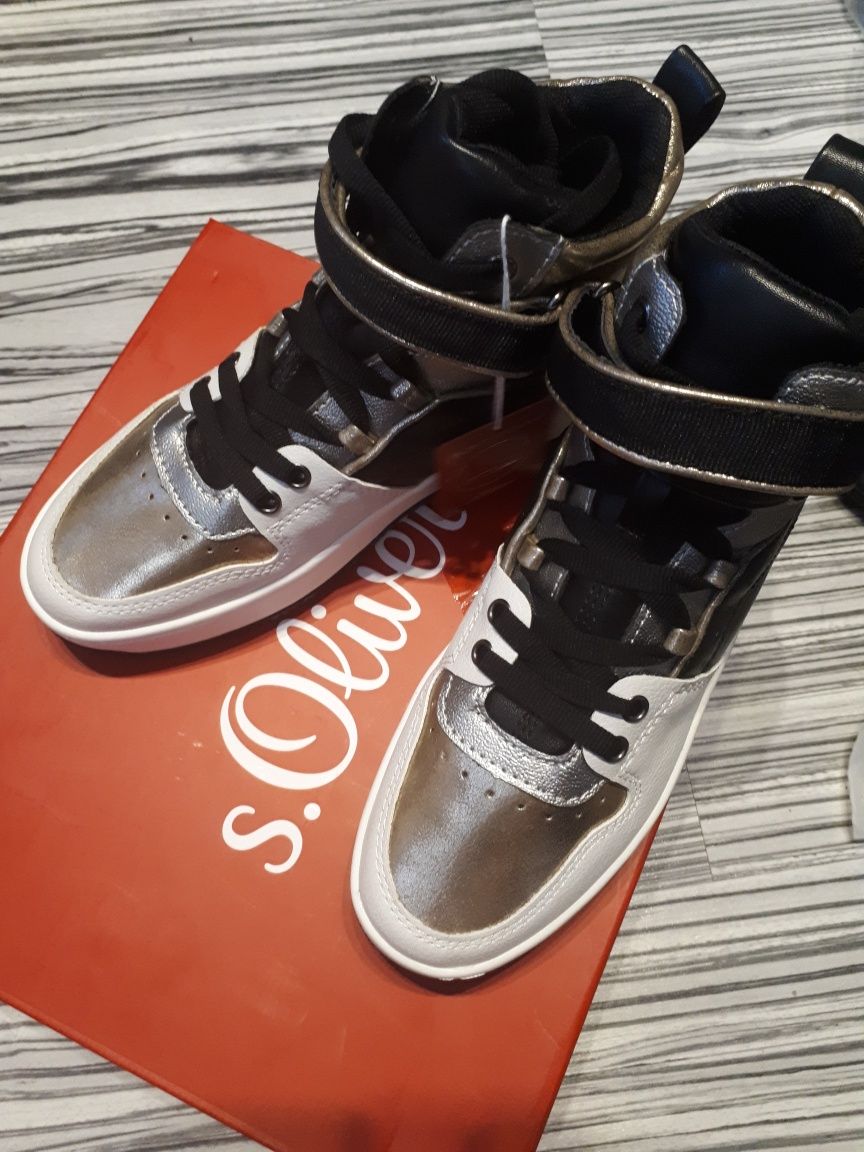 S. OLIVER sneakersy na platformie 37 38 metaliczne NOWE Adidas Puma