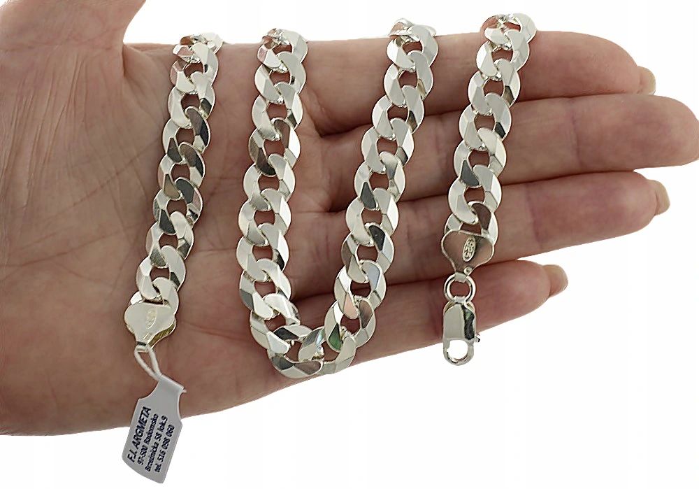 Srebrny Łańcuszek Pancerka 9,30 mm pr 925 Grawer Gratis