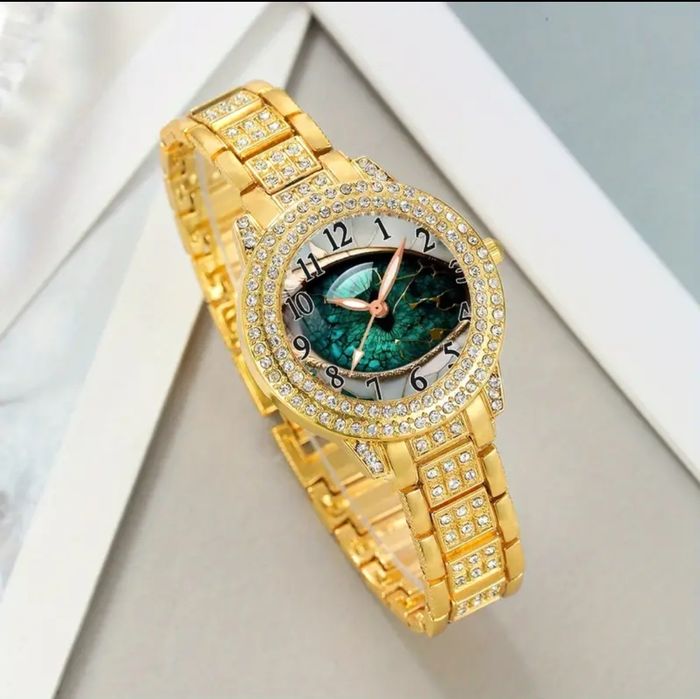 Damski komplet zegarek bransoletka kolczyki naszyjnik