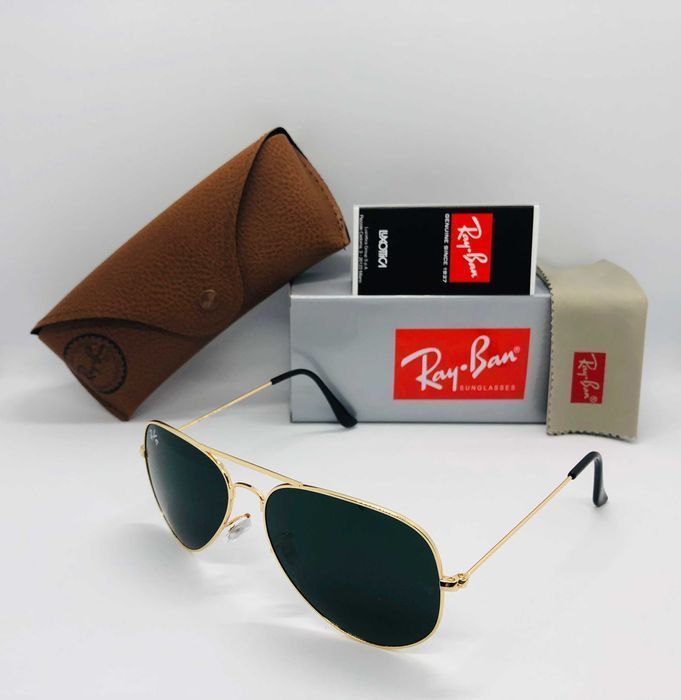 Солнцезащитные очки Ray Ban Aviator Large Metal 3025 Gold 58мм стекло