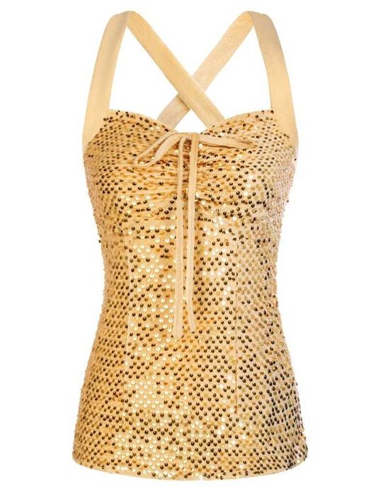 Damskie topy z cekinami Belle Poque XL