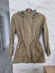 Kurtka parka khaki z kapturem na zamek i guziki House Bawełna Cotton M