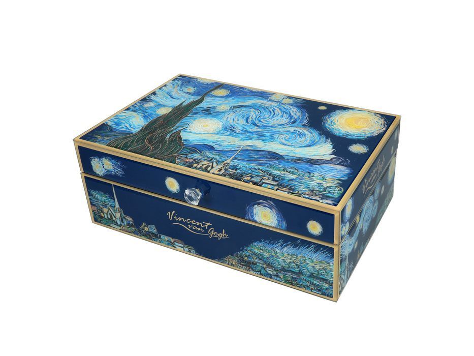 Szkatułka szklana na biżuterię - V. van Gogh, Gwiaździsta Noc CARMANI