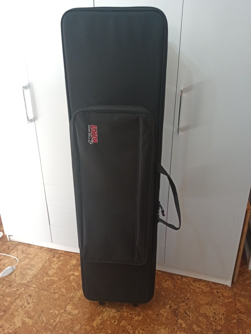 Mala case transporte para teclado piano 76 nova com roda