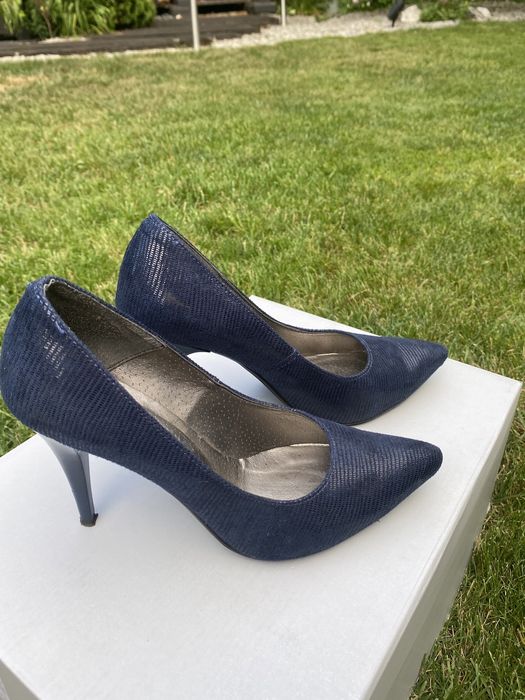 Czółenka szpilki skóra naturalna