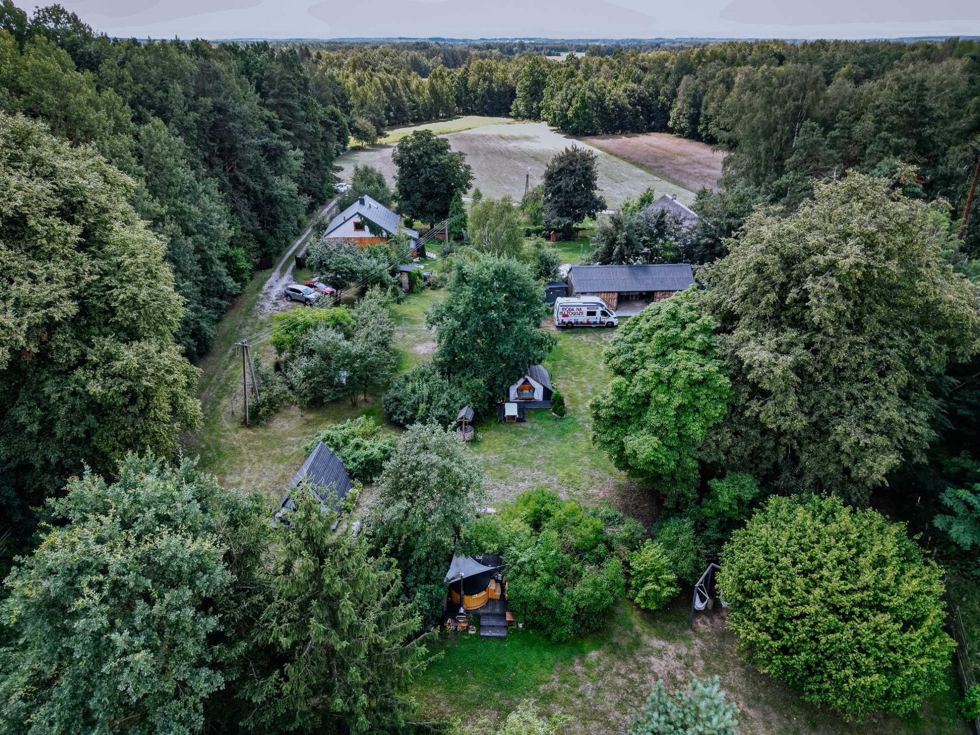 Domek / Szałas / Glamping - jacuzzi, rowery - 50 min z Wwy.