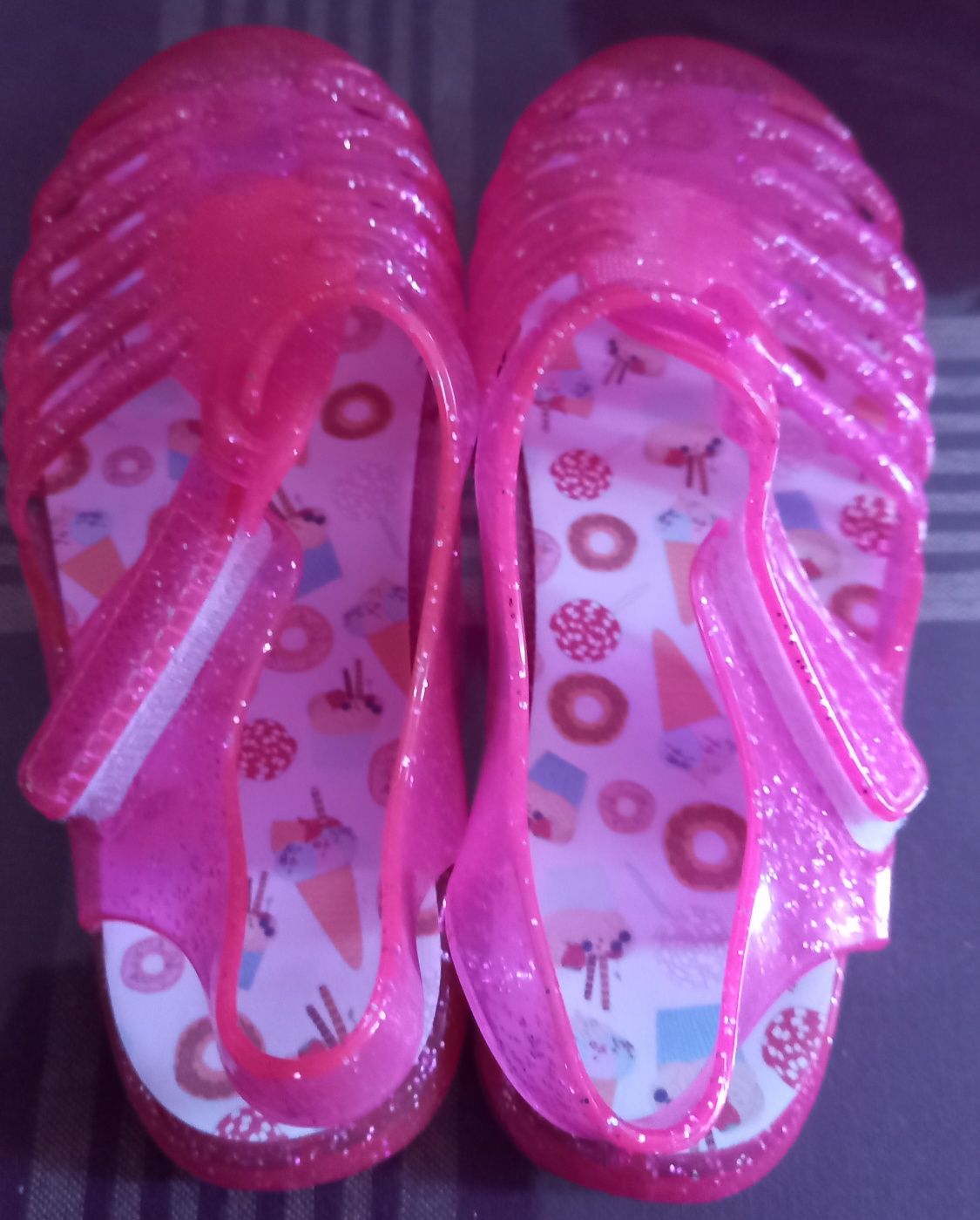 Nowe różowe gumowe sandalki dziewczece 28 (27) (17 cm)