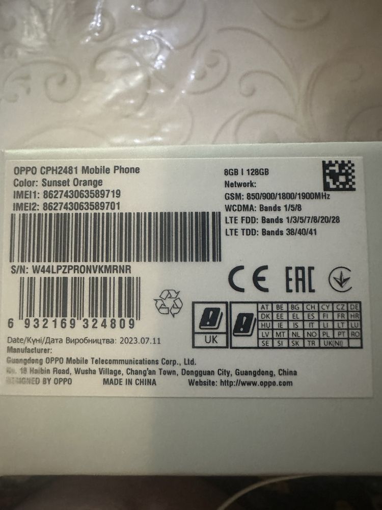 Продам телефон oppo reno 8t