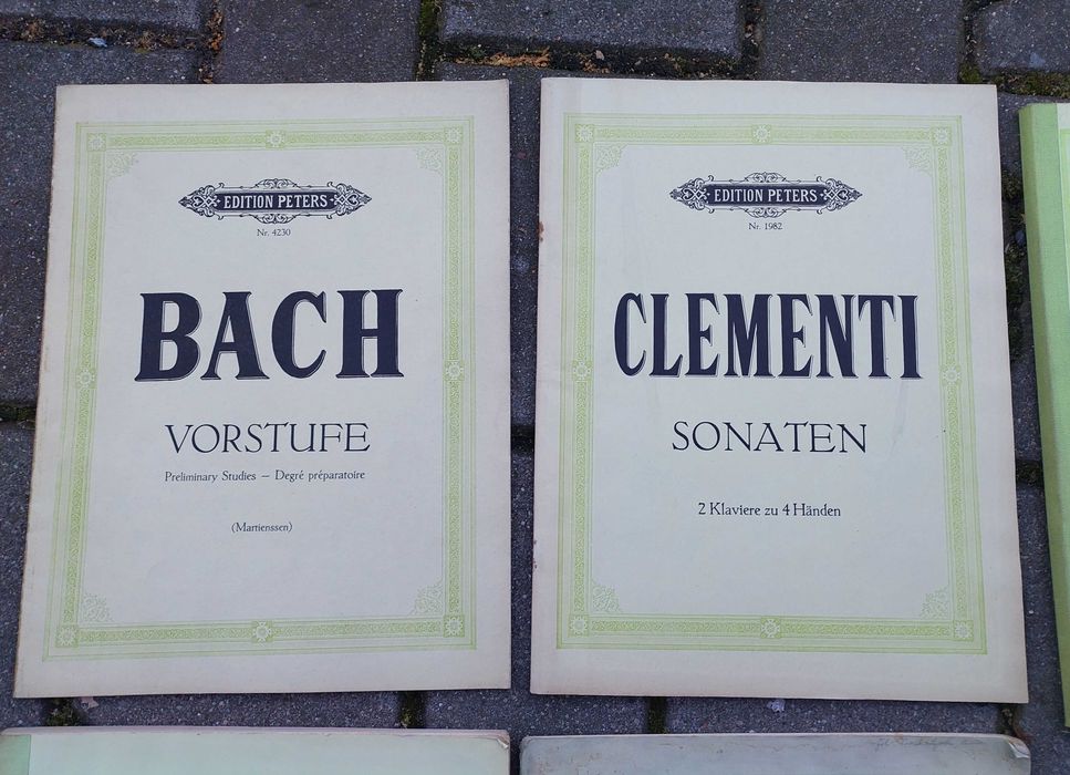 Nuty na fortepian zestaw starych zeszytów 6szt Bach Weber Haydn inne