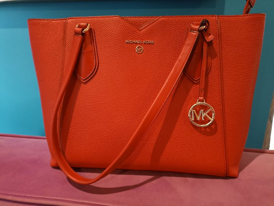 Сумка шопер червона Michael Kors шкіряна нова зручна