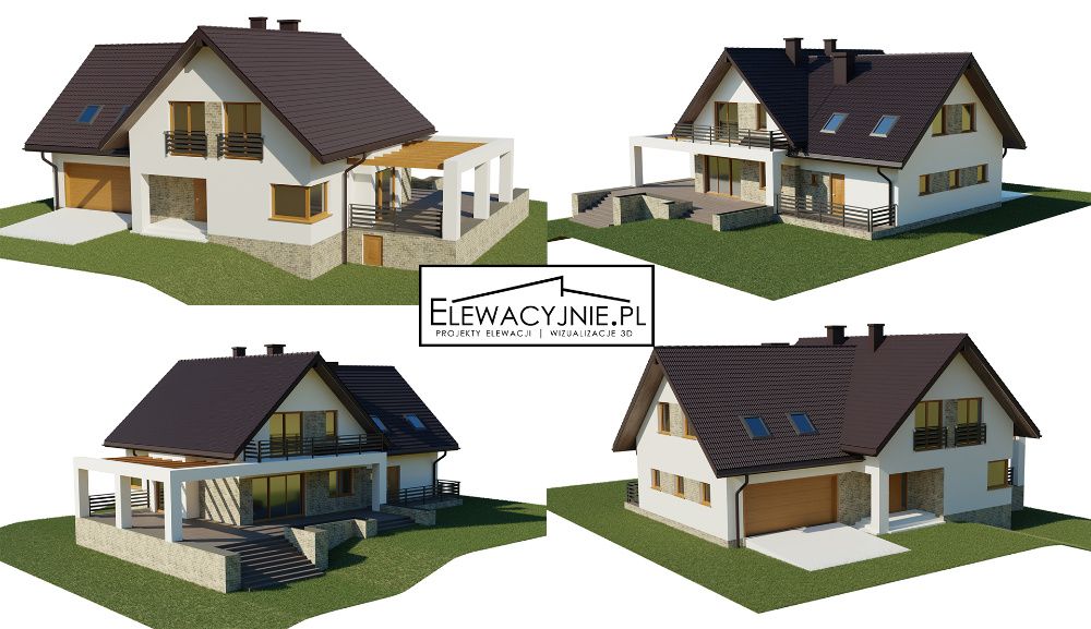 PROFESJONALNY Projekt elewacji w formie wizualizacji/ Wizualizacje 3D