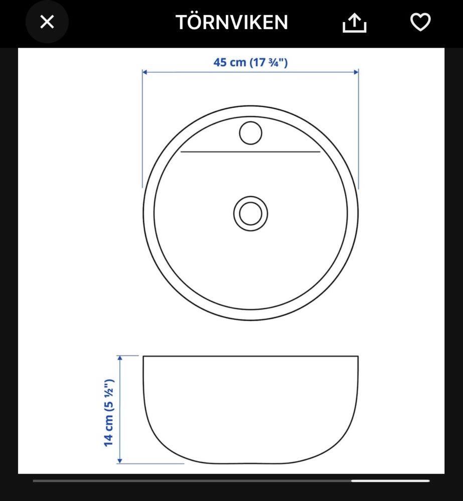 Lavatorio redondo Törnviken