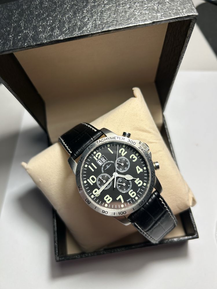 Relógio Zeno Watch Basel Pilot Tachymeter Chronograph 6349- como novo