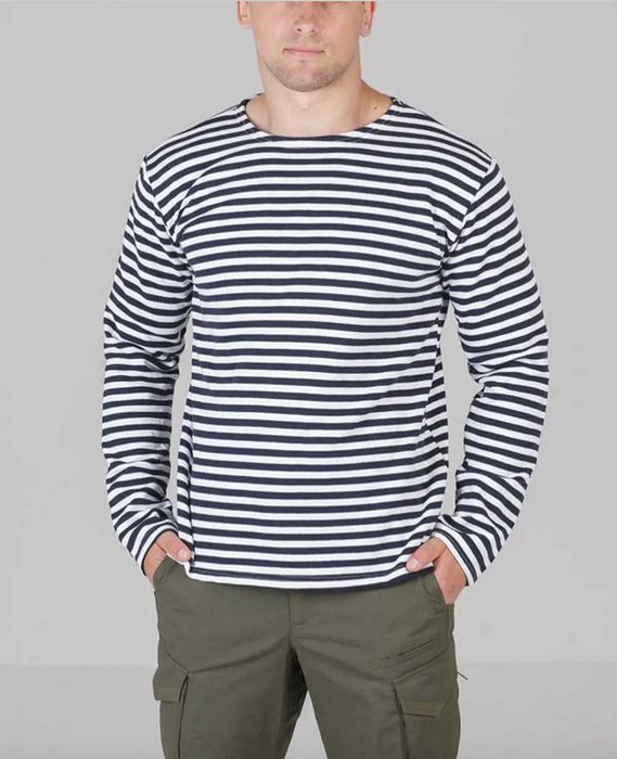 Тельняшка настоящая ГОСТ мужская голубая/ синяя полоса Хлопок 100%