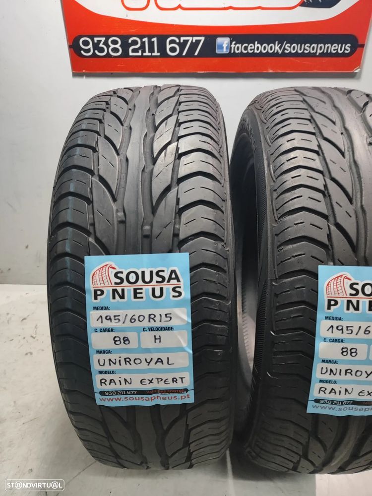 2 pneus semi novos 195/60r15 uniroyal - oferta dos portes