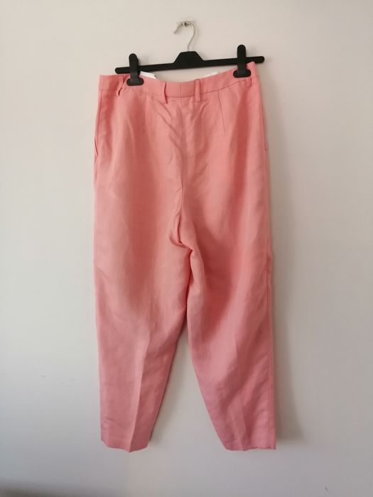 Eleganckie lniane spodnie na lato 42