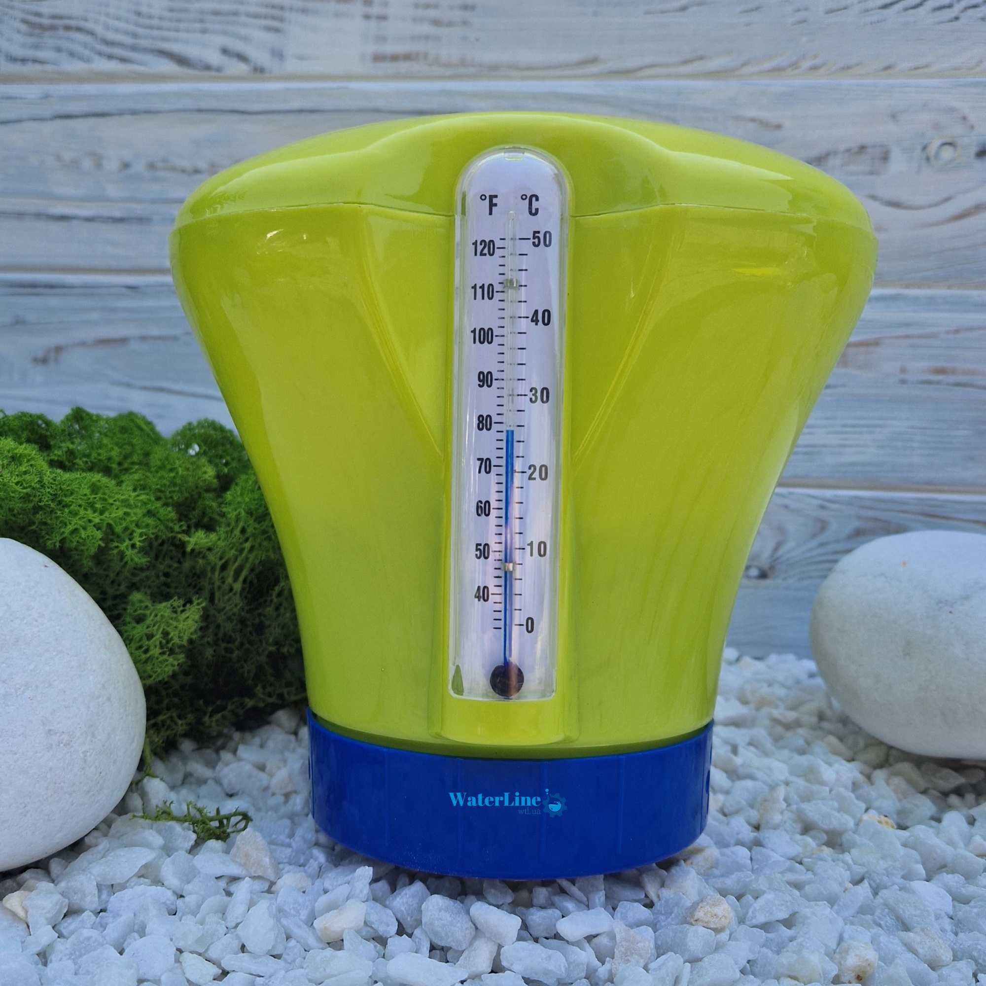Поплавок-дозатор для басейну для великих таблеток хлору з термометром