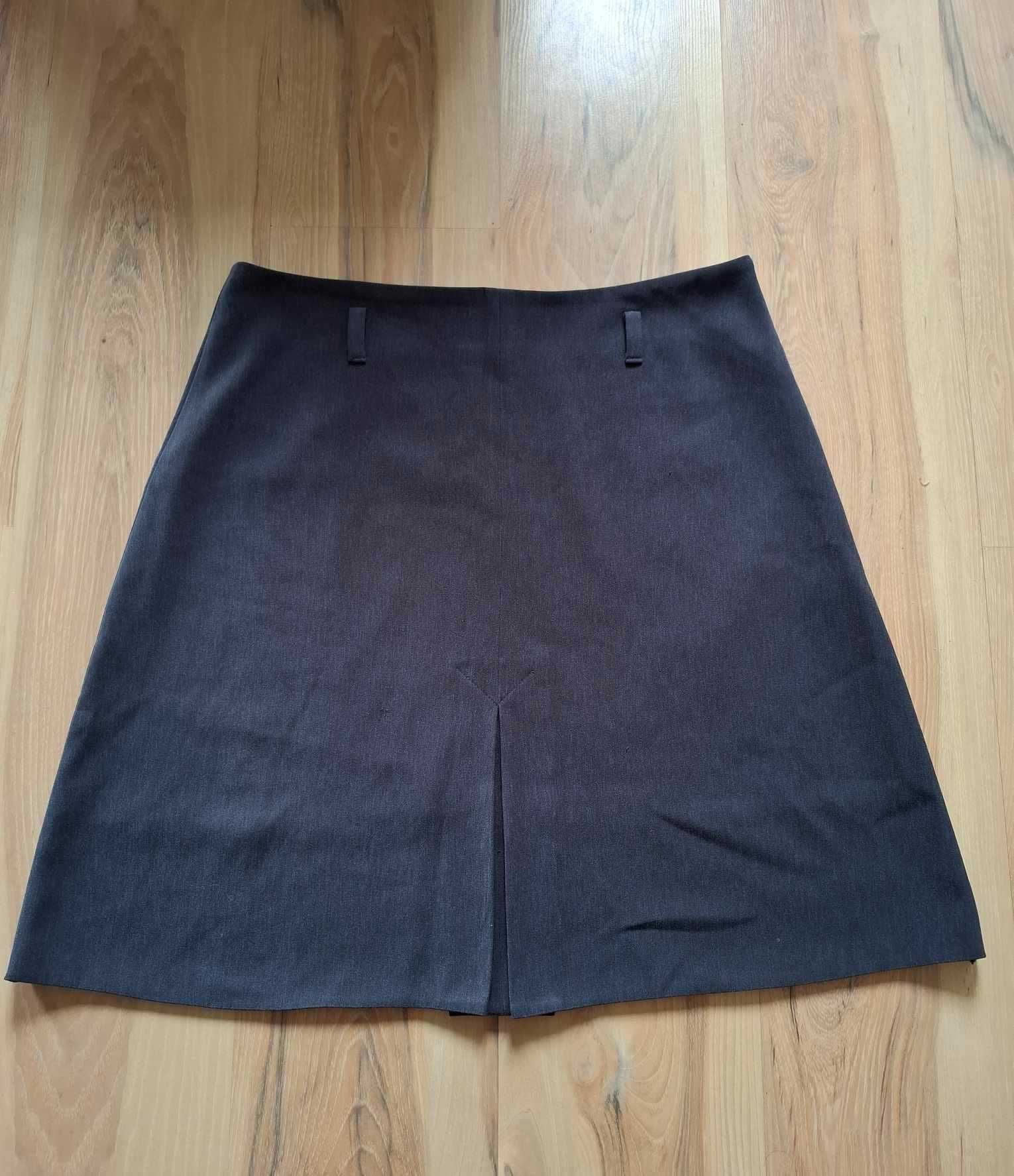 XXL 44 elegancka szara spódnica spódniczka materiałowa szary vintage