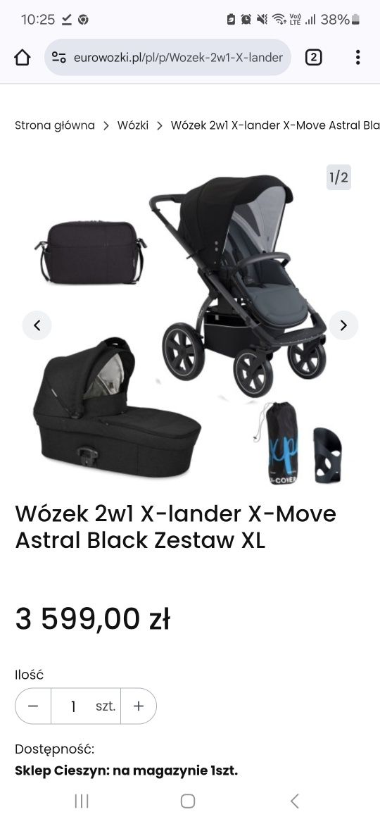 Wozek X-lander czarny.