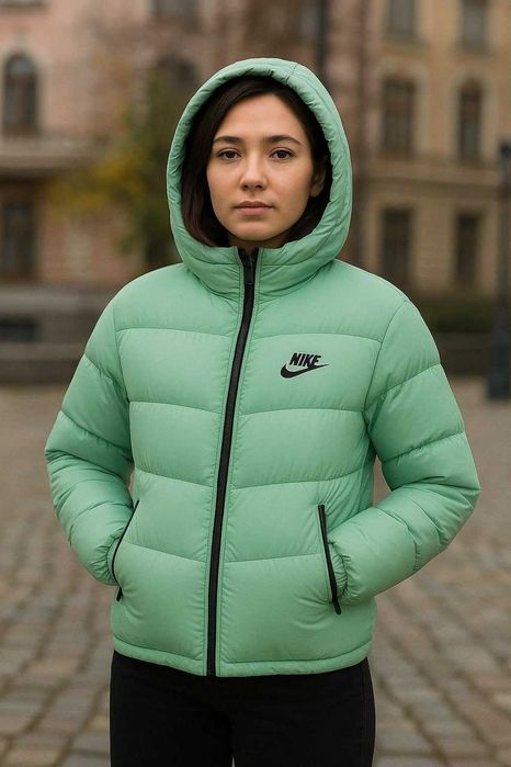 Пуховик  женский мятный (светло-зеленый)